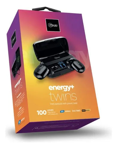 Audífonos Bluetooth Energy+ Twins 8971 In-Ear - Negro