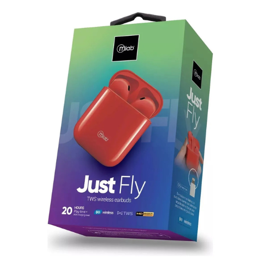 Audífonos BT Just Fly Touch AZUL TWS Mlab Rojo