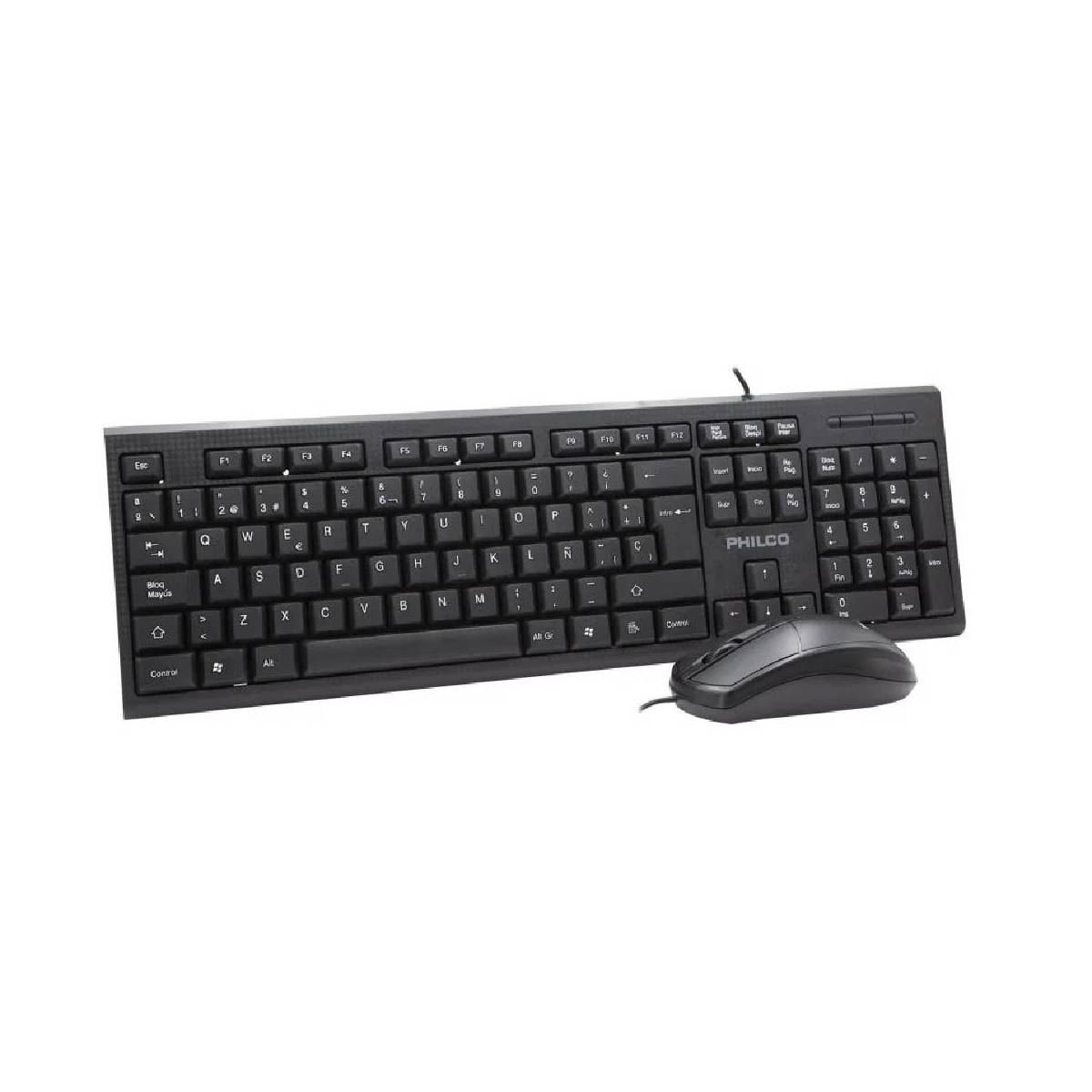 Kit Teclado + Mouse Philco K4500 USB alámbrico
