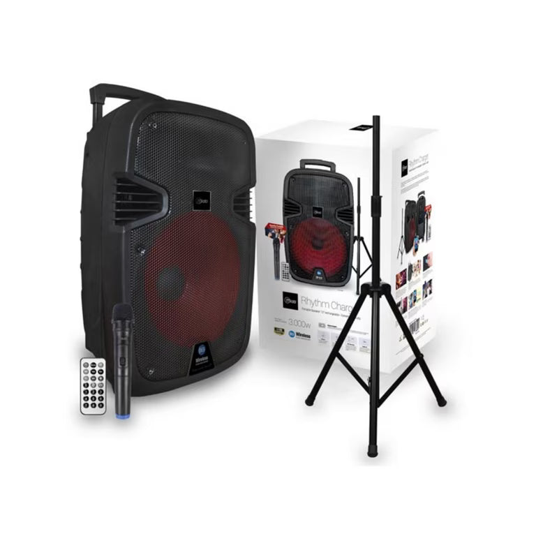 Parlante Portatil Mlab  Rhythm Charger Box 12 + Microfono + Atril Negro