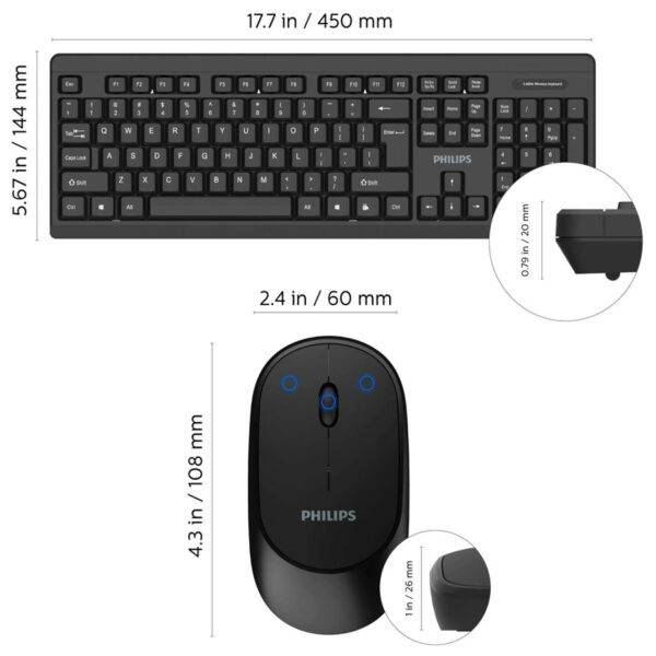 Kit Philips Teclado + Mouse Philips Negro