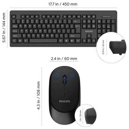 Kit Philips Teclado + Mouse Philips Negro