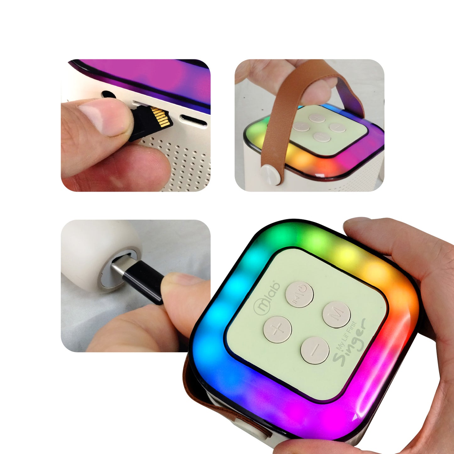 Mlab karaoke My Lil First Singer con luz RGB 1 micrófono