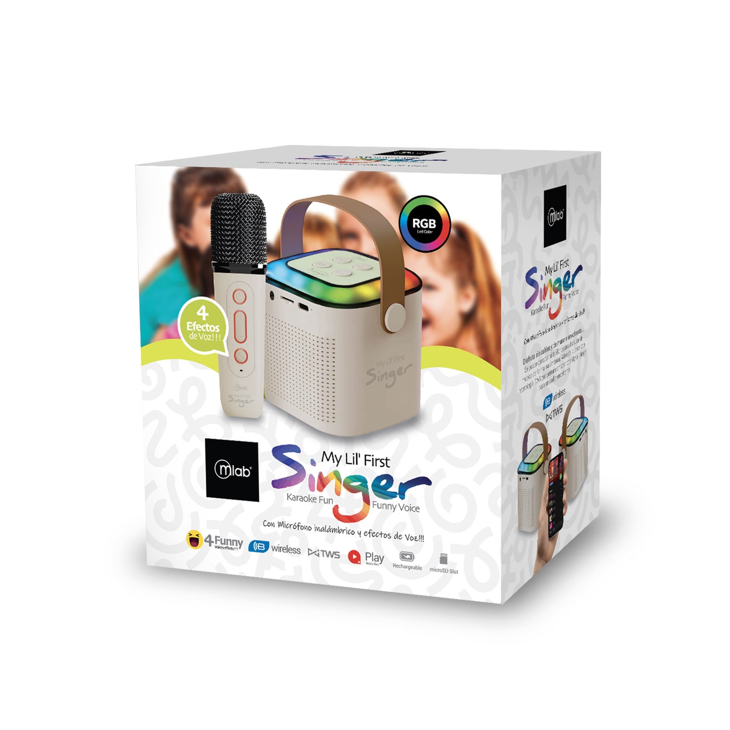 Mlab karaoke My Lil First Singer con luz RGB 1 micrófono