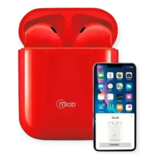 Audífonos BT Just Fly Touch AZUL TWS Mlab Rojo