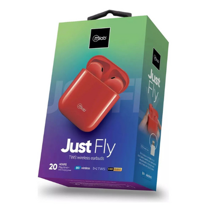 Audífonos BT Just Fly Touch AZUL TWS Mlab Rojo