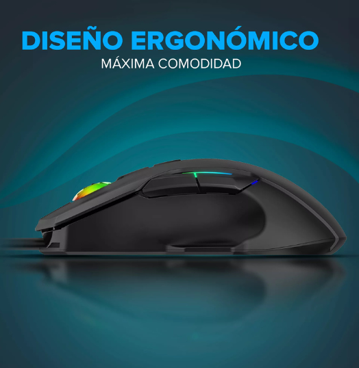 Mouse Gamer Njoytech Ergonómico Con Luces Rgb